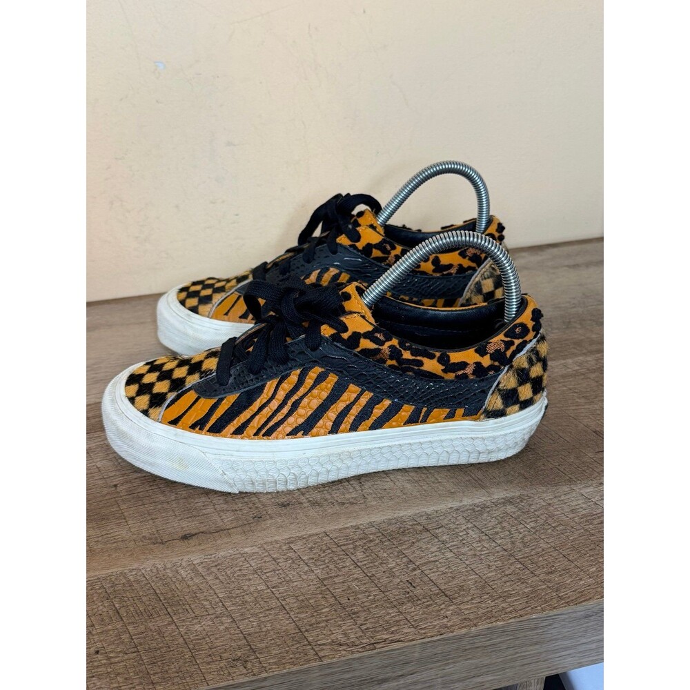 Vans x Billy’s Bold Ni SP Mixed Media Orange Black Animal Print Shoes W8 M6.5